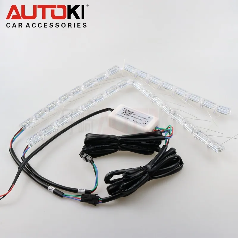 

Autoki 12V RGB LED Crystal flexible DRL daytime running light +Turn light with phone application