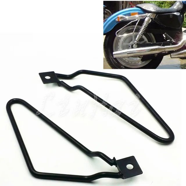 Motorcycle Black Saddle bag Support Bars Mount Bracket For Harley