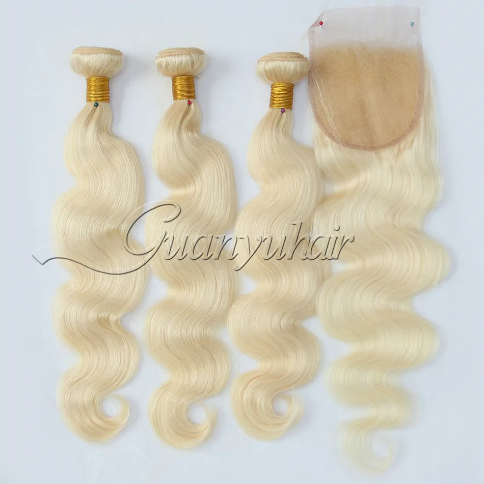 Guanyuhair Malaysian Body Wave Hair Bundles With Closure 613 Blonde Bundles With Closure Human Hair Guanyuhair Malaysian Body Wave Hair Bundles With Closure 613 Blonde Bundles With Closure Human Hair