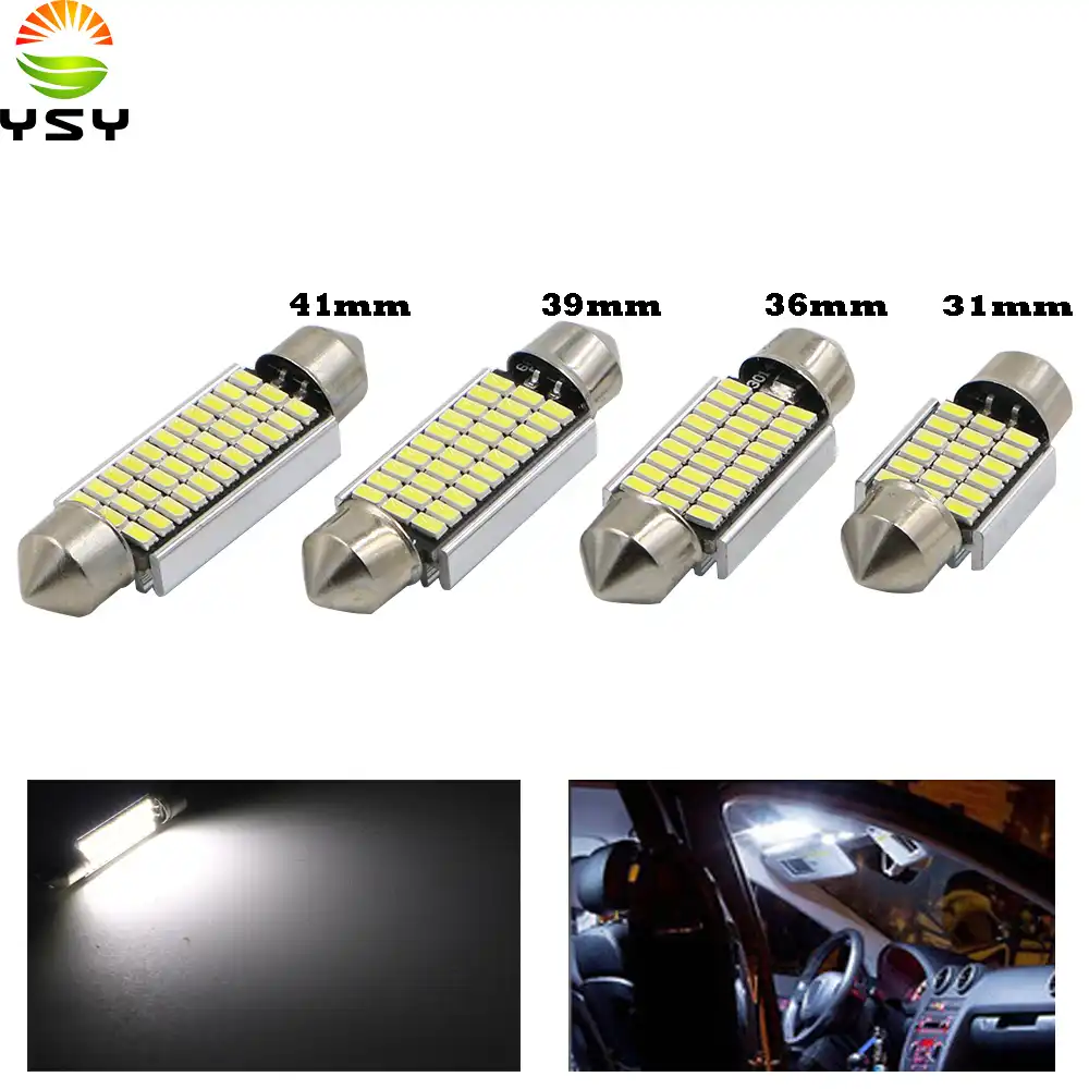 YSY 10 шт. 31 мм 36 39 41 C5W C10W 3014 Светодиодный фестон SMD светильник CANBUS без ошибок авто