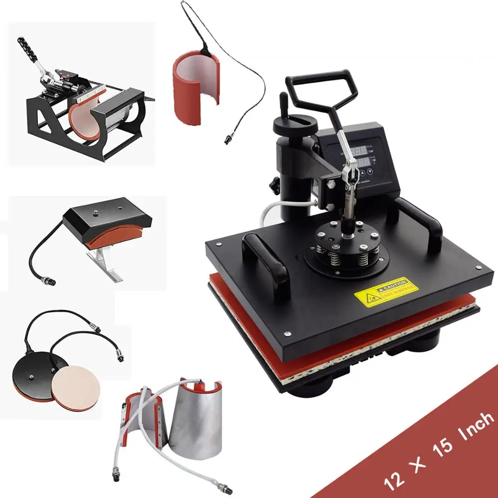 110V 8 In 1 Combo Heat Press Machine Multi Function Heat Transfer Heat