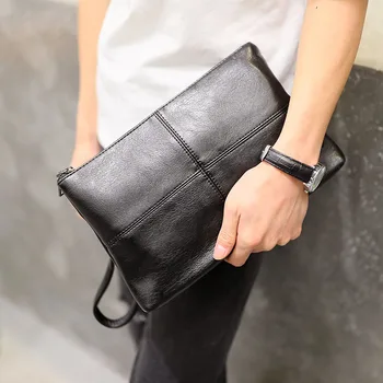 

New Men PU Leather lattice figure Handbag Clutch Bag Leisure File Package Handbags singles Shoulder Bag Briefcase DropShipping
