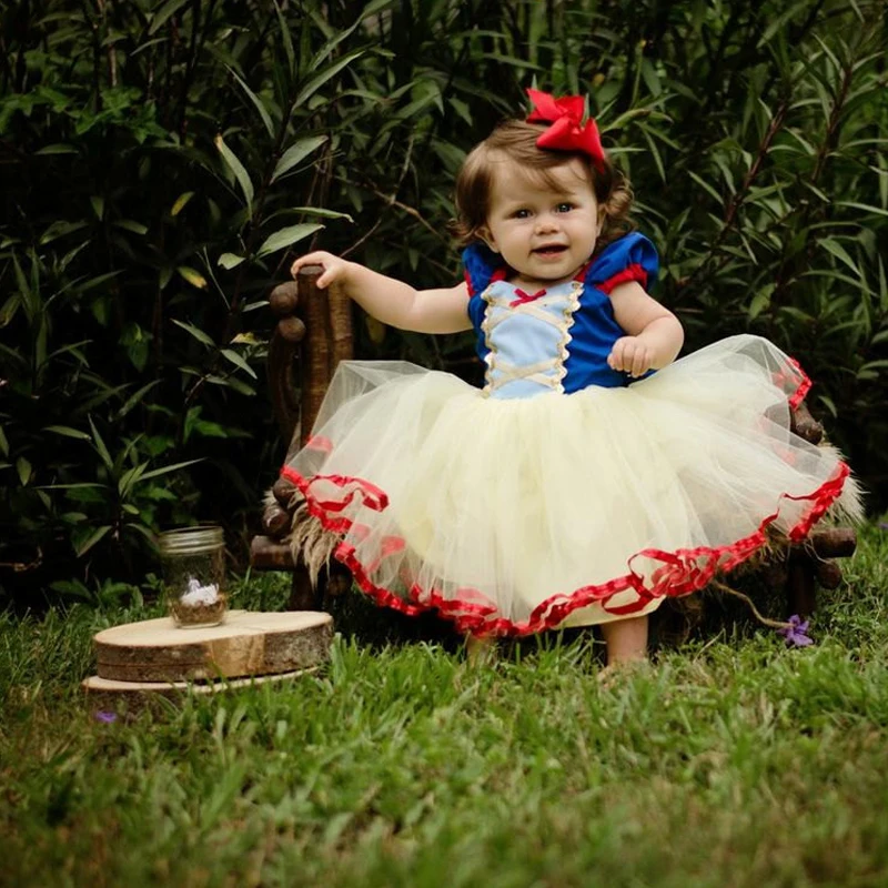 

Cute Princess Snow White Girl Tutu First Christmas Dress Cartoon Cosplay Costume For Kids Clothes Little Girl Children Clothing