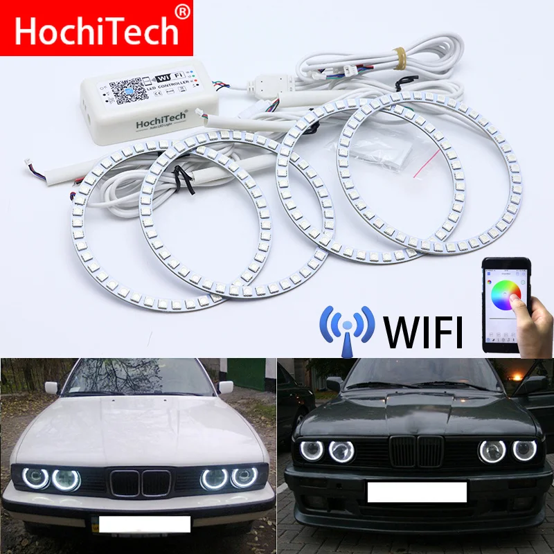 

Wifi Wireless RGB Multi-Color LED Angel Eye Halo Rings Day Light DRL for BMW E30 E32 E34