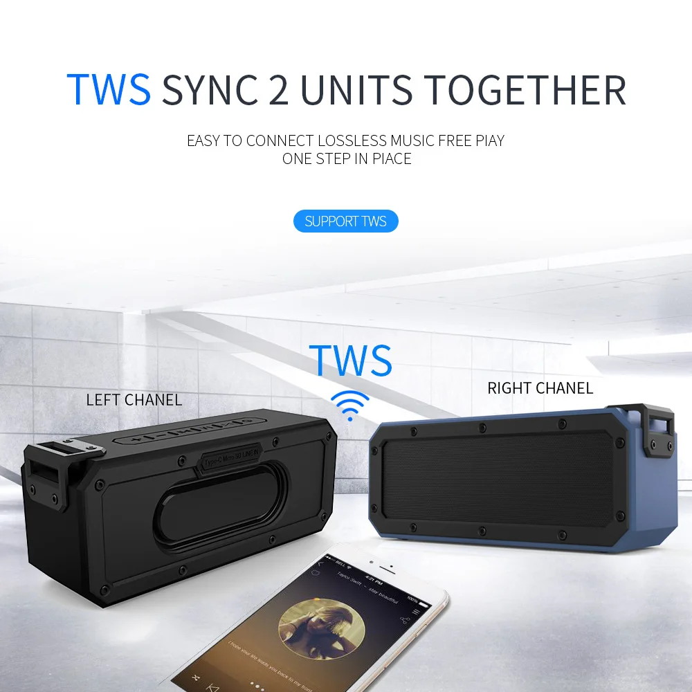 40W Portable Bluetooth Speaker TWS Waterproof Bass