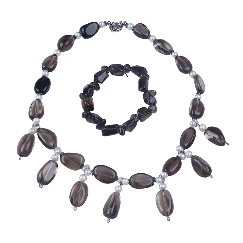 Ожерелье и браслет из полудрагоценных камней 5 6 мм|necklace bracelet jewelry set|fashion setjewelry sets |