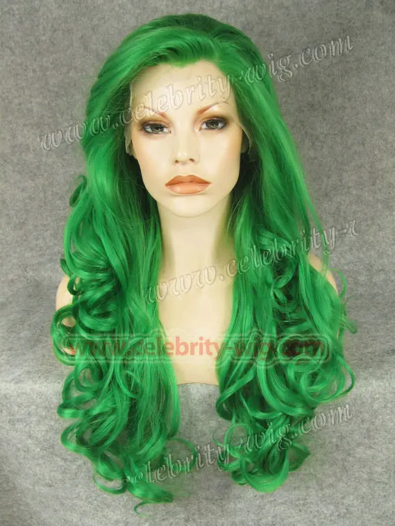 N5 T6138 Fashion Bright Green Color Body Wavy Synthetic  N5 T6138 Fashion Bright Green Color Body Wavy Synthetic