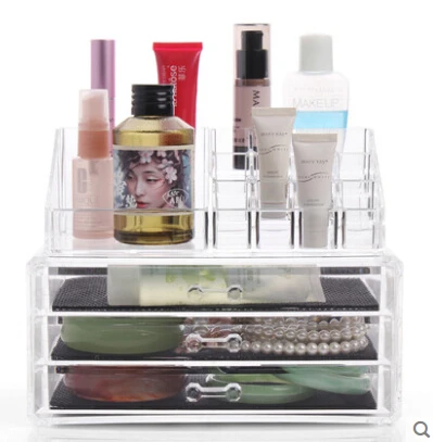 

Deluxe Acrylic Makeup Organizers acrylic Cosmetic Jewelry and Cosmetic Storage Display Boxes Luxury Cosmetics Organiser