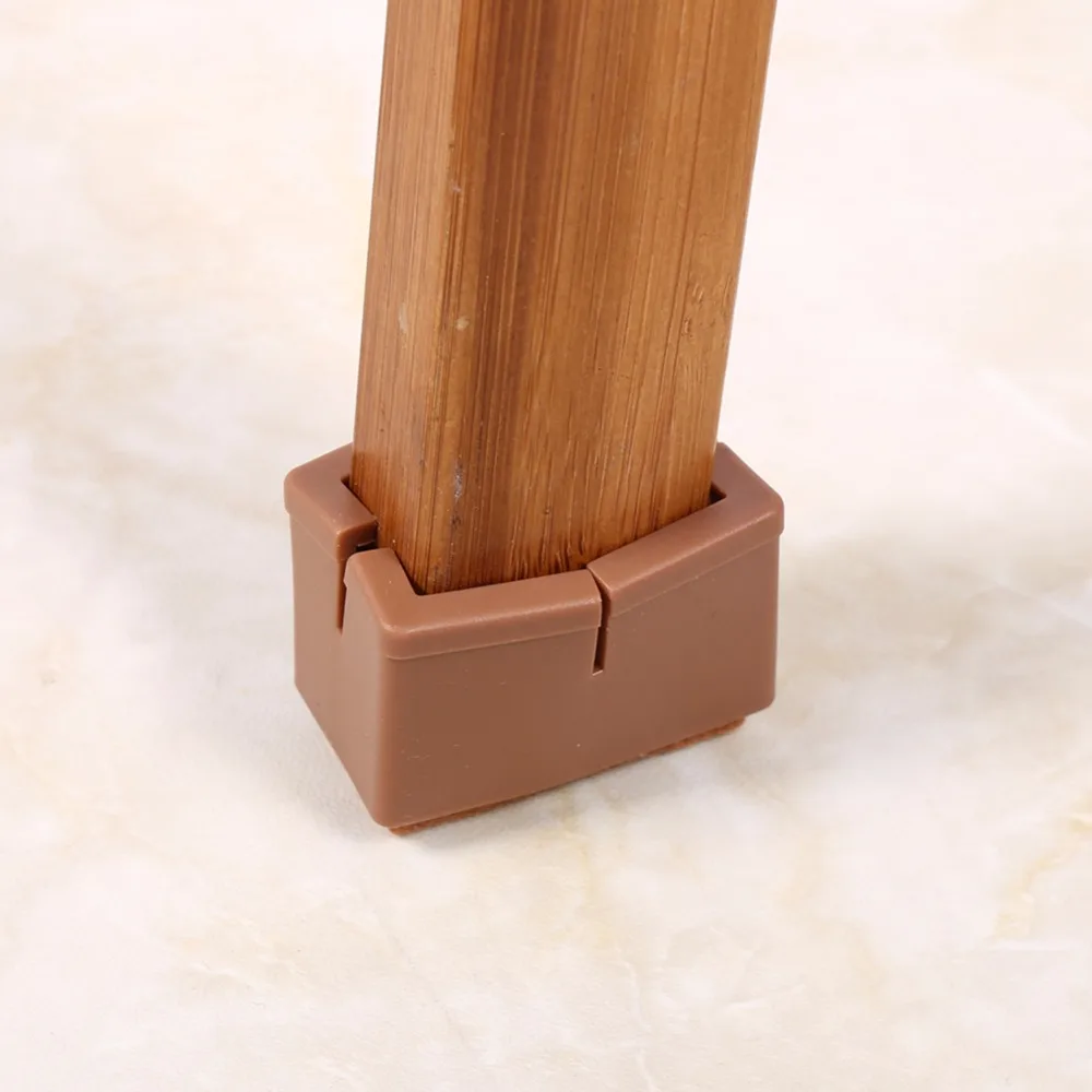 8 шт./лот ножки для стула квадратный Форма мебель резиновая прокладка для стула средства ухода за кожей стола и пластиковая шапка для стула прозрачный протектор колодки и цвет кофе