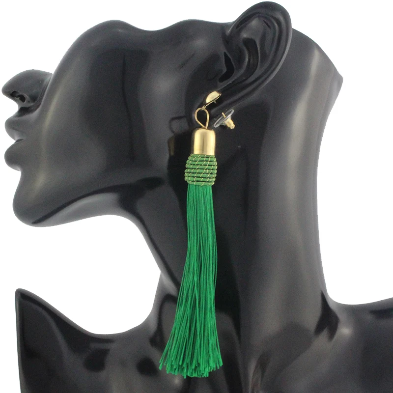 

Bohemian Long Tassel Drop Earrings Silk Fringed Statement Earrings Fashion Jewelry Boho Dangle Earring Ear Broncos For Women New