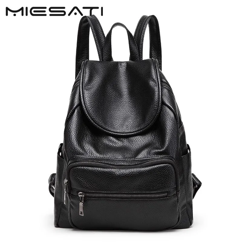 

MIESATI Women Backpacks Women's PU Leather Backpacks Female School Shoulder bags Teenage girls college student casual bag pack