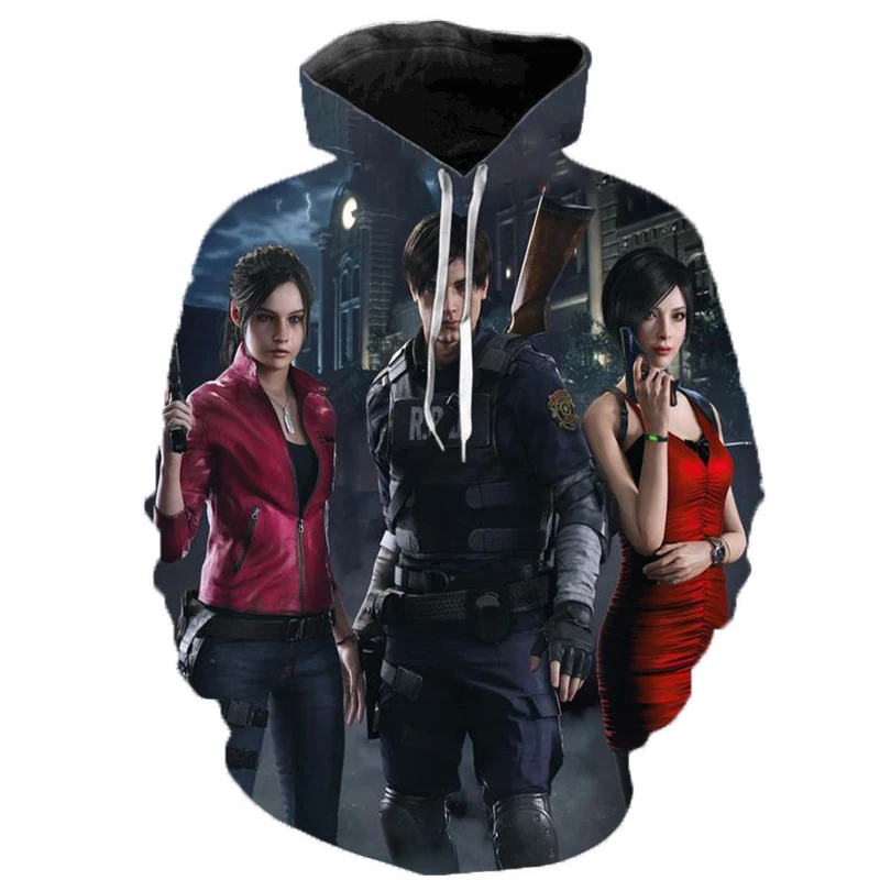 

2019 Resident Evil 2 3D Hoodies Sweatshirts Men Women Fashion Casual Hoodies Sweatshirts Hot Sale 3D Hoodie Plus Size 3XS-5XL
