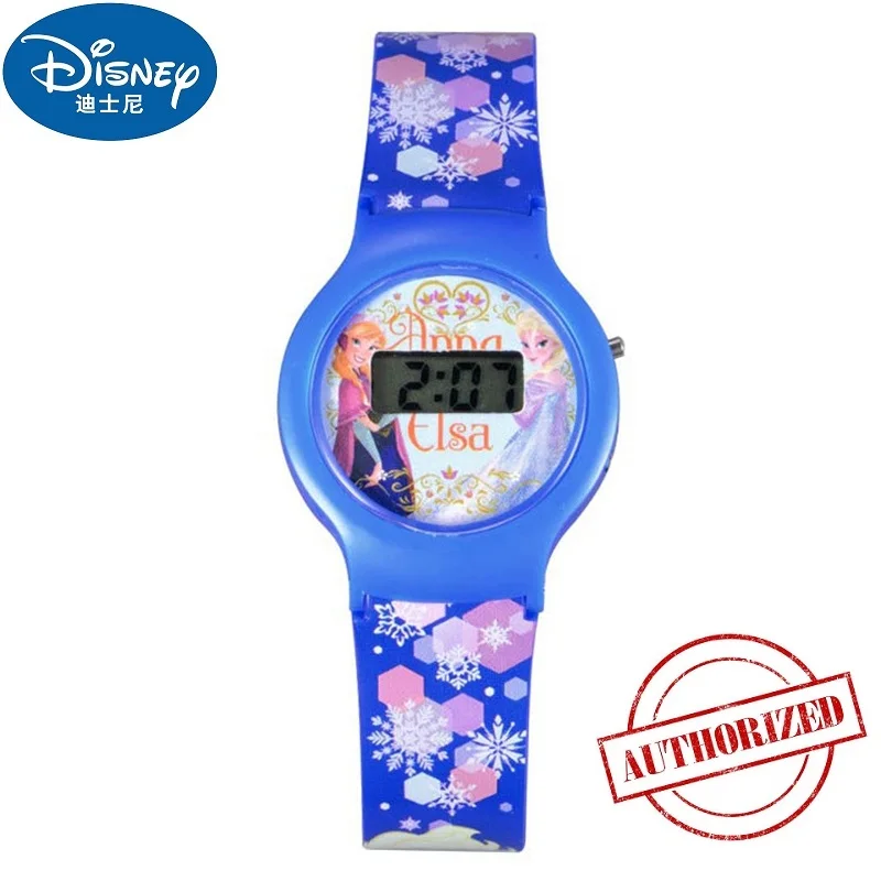 

Disney Frozen Elsa Princess Cuties Girls Digital Blue Color PU Band Watch Pretty Kids Cartoon Clock Children Gift Watches 54082