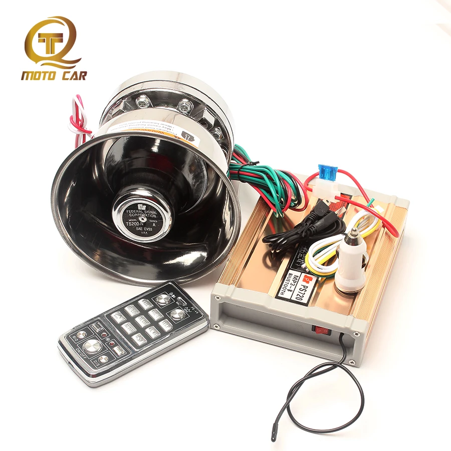 

200W DC12V Multi-tone Horn Phone Link Bluetooth MP3 Electronic Police Siren Megaphone Speaker Fire Warning Alarm Train Car Horn