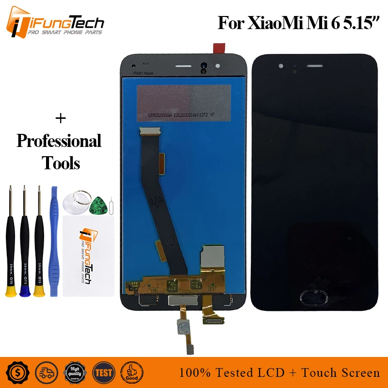 

100% Tested Brand New LCD for Xiaomi Mi 6 LCD Display+Touch Screen Digitizer Assembly 1920x1080 FHD For 5.15" for Xiaomi Mi6 LCD