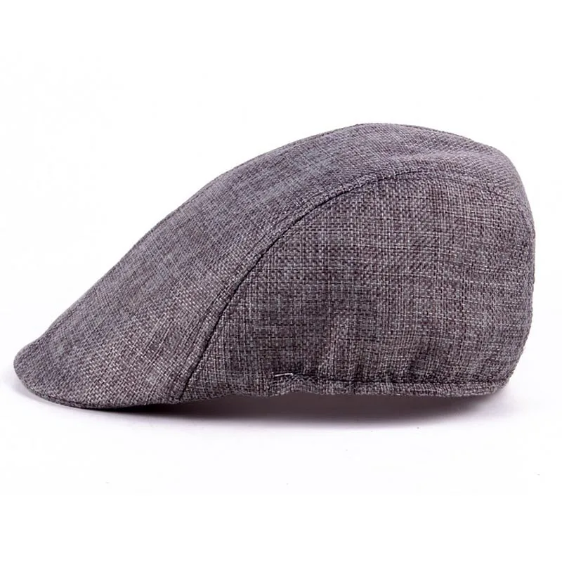 

Spring Summer Men Peaked Cap Cotton Linen Beret Casual Hat Casquette Caps NFE99