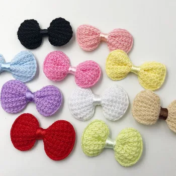 

20 pcs Padded Ribbon Bows Flowers Appliques Wedding Doll Decor