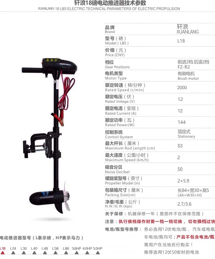 L18 морской электродвигатель пропеллер резиновый лодочный мотор наружная машина 12v пропеллер висит машина