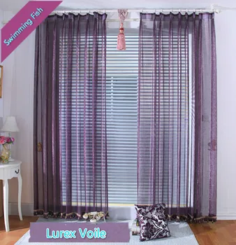 

Great quality stripe balcony sheer panel,tulle curtain for living room,lurex voile curtain blinds