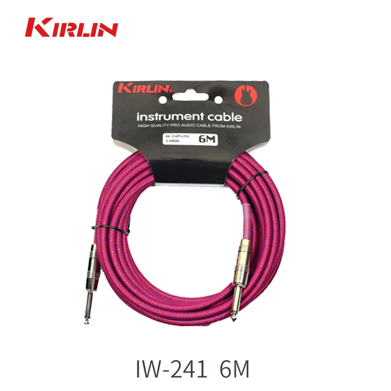Kirlin Anti interferentie Elektrische Gitaar Audiokabel 3 м/6 м Bas kabel Lijn Koperen Instrument Kabel(vier kleuren te kiezen