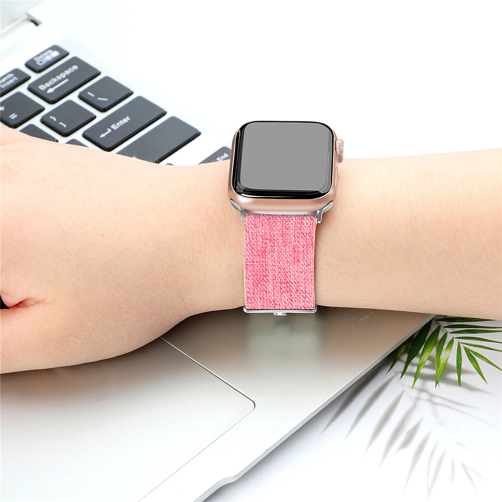 Ремешок для Apple Watch 4 3 2 1 Смарт-часы 38 мм/42 мм холщовый ремешок для часов для iwatch 1/2/3/4 сменные браслеты