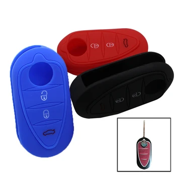 

For Alfa Myth 159 GTO Giulietta Romeo 4C GT Myth 3 Buttons Silicone Car Key Case Cover keychain Protector