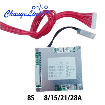 

8S 24V 8A 15A 21A 28A Li-ion Lipo Lifepo4 Lithium Battery Protection Board with Balance and Temperature control BMS For EV Ebike