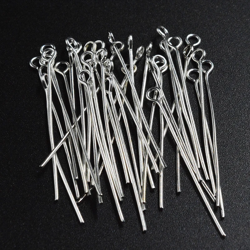 

FLTMRH 50pcs 65x0.7mm Silver Plated Head Pins Findings for DIY Making Eye