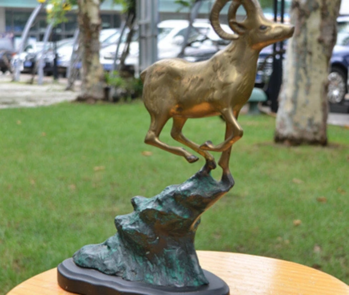 

Art Deco Sculpture Antelope Mountain Feng Shui Animal Bronze Statue