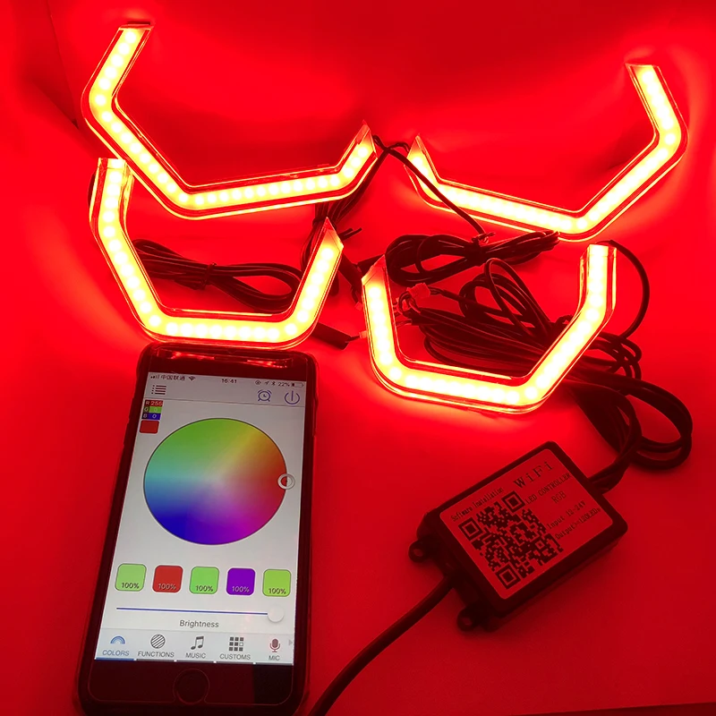WI FI с несколькими цветами RGB Цвет M4 знаковые Стиль светодиодный хрустальный Ангел