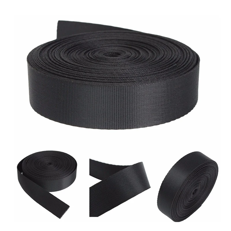 Black 10 Yards Nylon bing Tape Multi use Strap Strapping (25mm