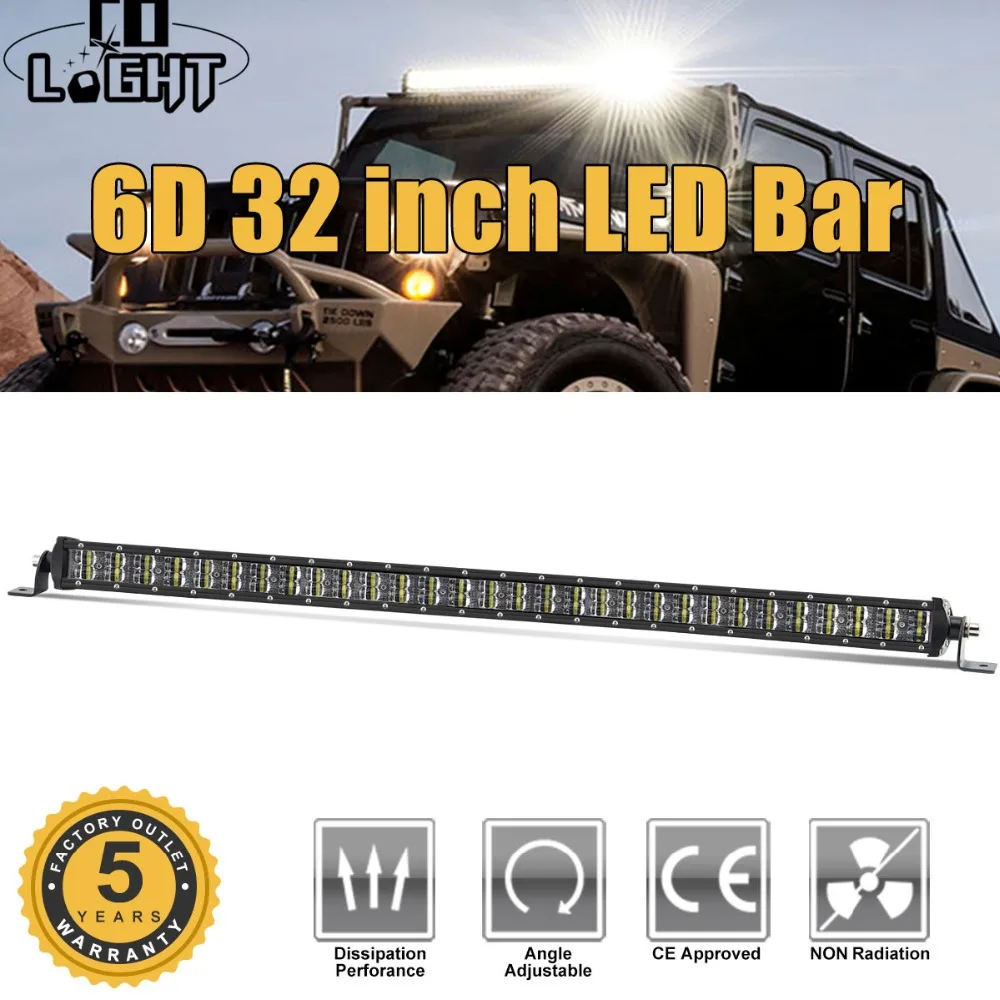 CO LIGHT Led Offroad Light Bar 6D 32inch 180W Led Bar Combo Auto Driving Work Lights for Truck Boat SUV ATV 4x4 4WD Jeep 12V 24V CO LIGHT Led Offroad Light Bar 6D 32inch 180W Led Bar Combo Auto Driving Work Lights for Truck Boat SUV ATV 4x4 4WD Jeep 12V 24V