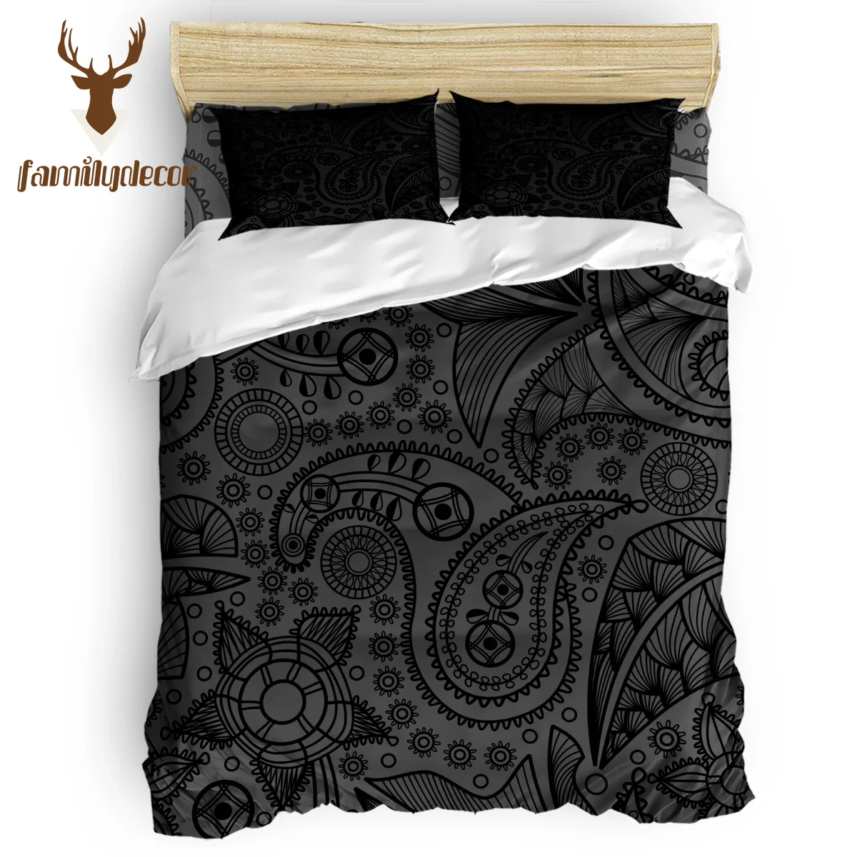 

FamilyDecor Black Pellis Bedding Set Luxury Comforter Bedding Sets 3D King Size Red Blue Cotton DHL Free Shipping