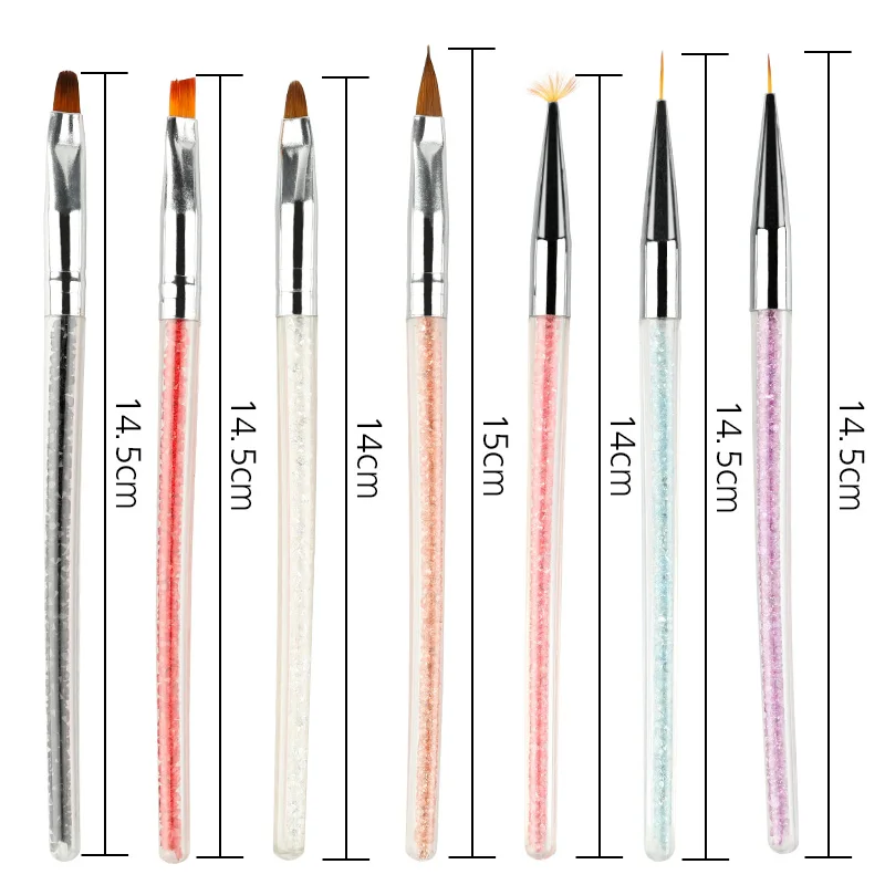 Кисть для дизайна ногтей ROSALIND, 7 цветов, акриловая ручка для рисования, набор для рисования цветов и книг, набор для маникюра