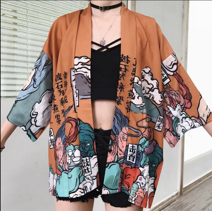 

Women kimono Japanese tops Cardigan Summer Shirt