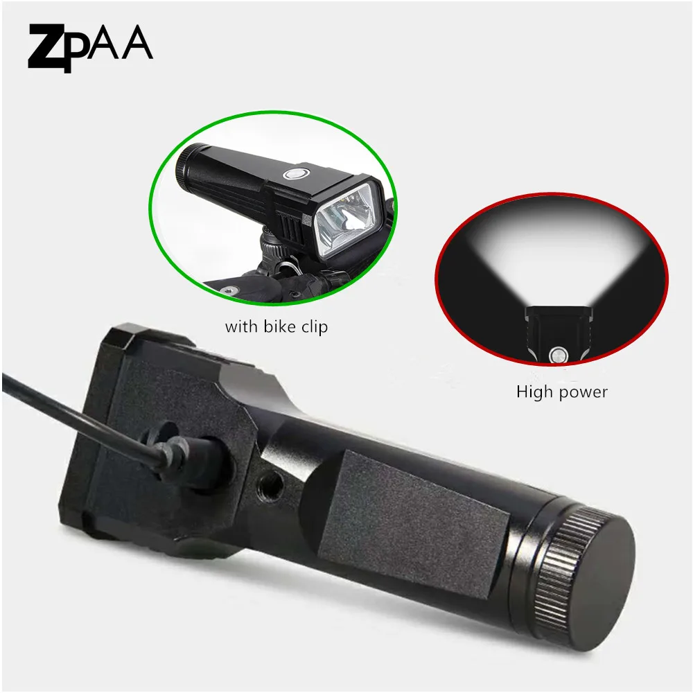 

Powerful LED Flashlight Rechargeable USB Flashlight 18650 T6 3800LM LED Torch Light 3 modes with indicator Light +Bike Clip