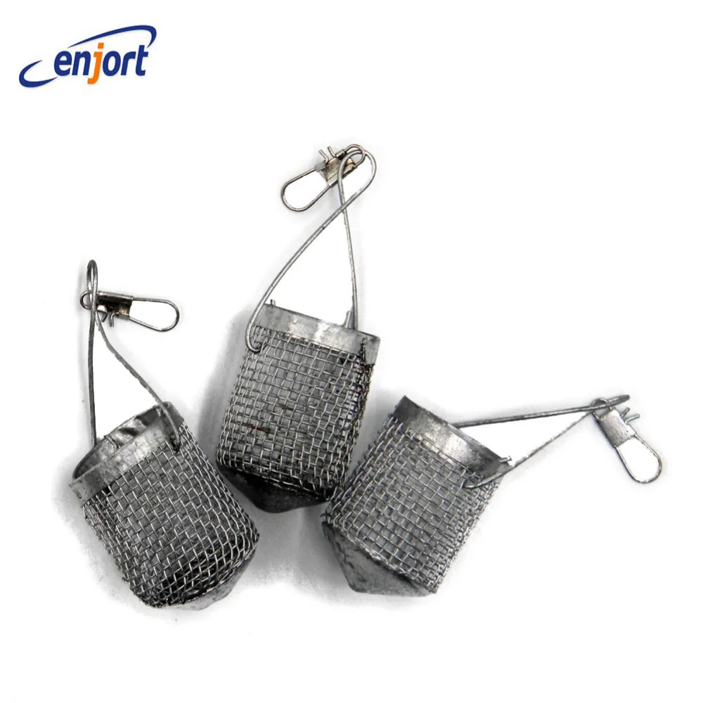 

Enjort 5pcs/lot Mini trout-fly play device nest lure cage small Bait Thrower Container Carrier with Pin Fishing Tackle Accessory