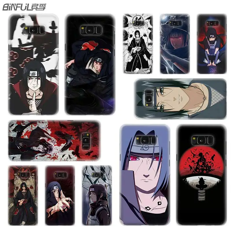

BINFUL case cover hard Transparent for Samsung S9 S8 S7 S6 S5 S4 S10 Edge Plus for Galaxy Note 10 Pro 9 8 Naruto Itachi Uchiha