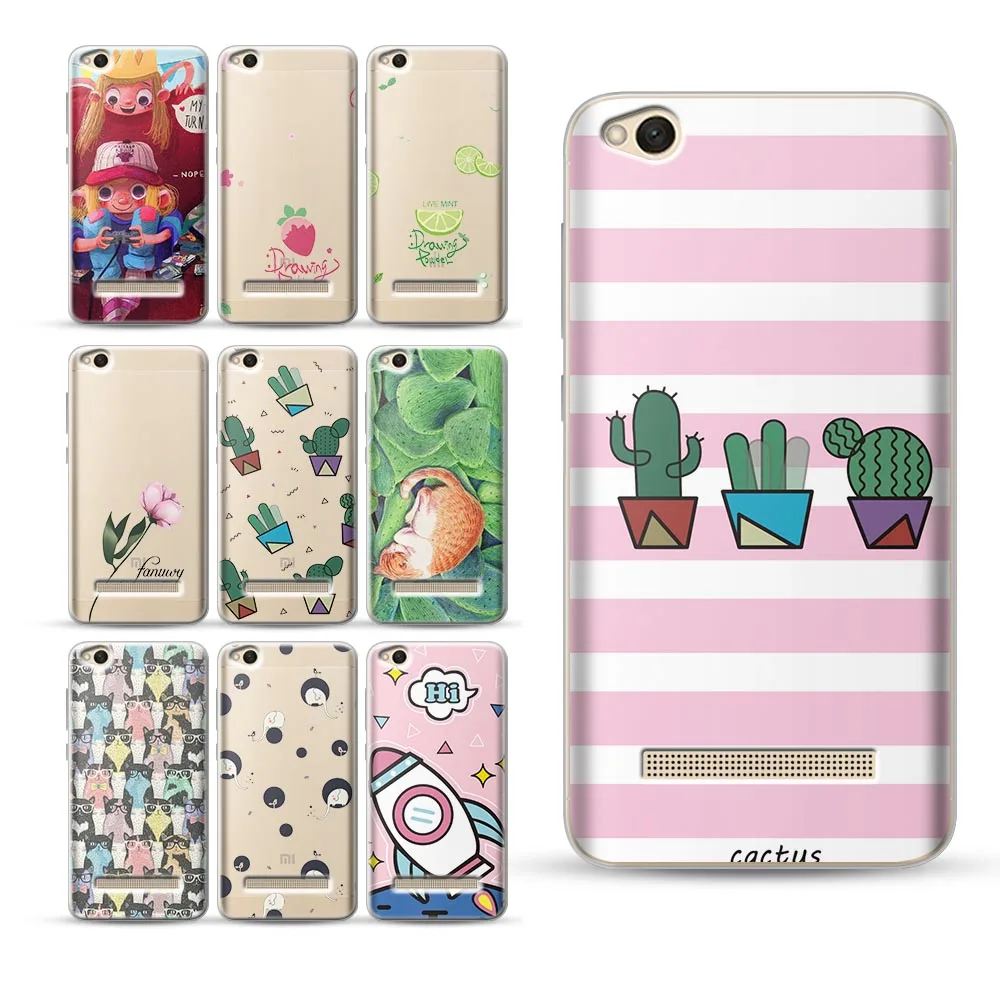 

Coque for Funda XiaoMi Redmi 5A Case Flower Cactus case for Xiaomi MI 8 Case Mi 6 Mi 5X Cute Flower For RedMi 4X 5 5A Note 5A 5