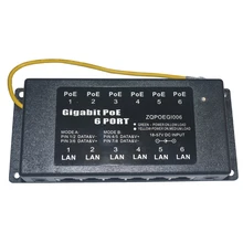 6 порта пассивный Gigabit PoE инжектор 24V 48V PoE Панель 802.3af для IP Камера IP Phone
