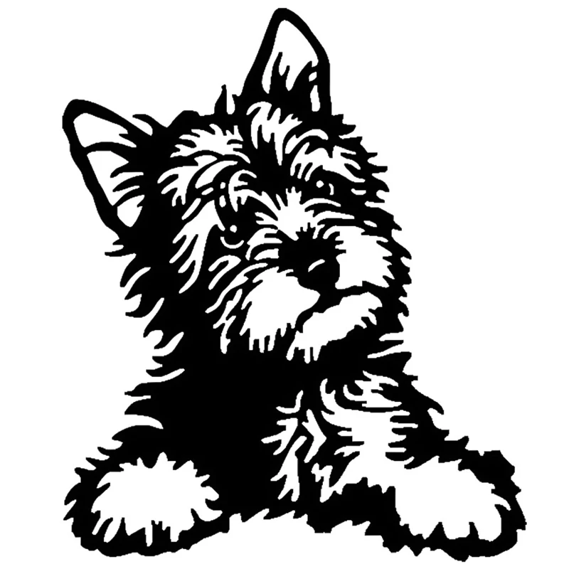 

12.7*15.2CM Yorkie Dog Vinyl Decal Cute Waterproof Car Stickers Car Styling Decoration Accessories