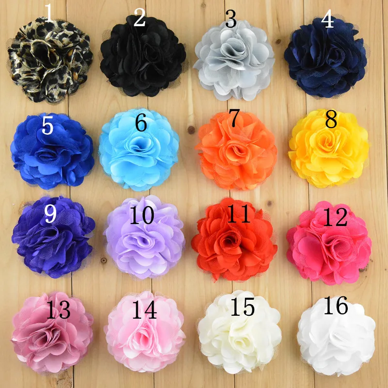 

20pcs 3" DIY headband Flowers Hair accessory fabric hair flowers for Baby girls headband accessoriesXFH80