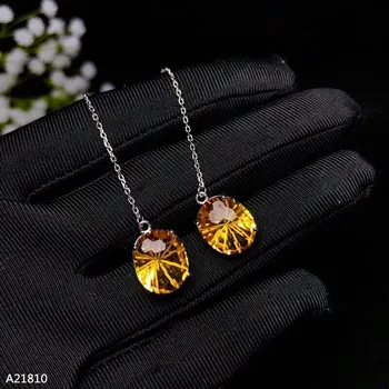 

KJJEAXCMY fine jewelry 925 pure silver inlaid natural Topaz female ear stud earnail safety buckle sunflower support test