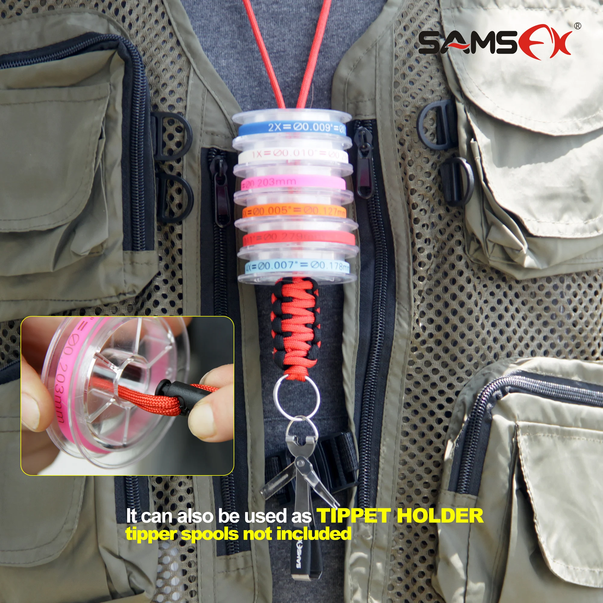 SAMSFX рыболовное быстрое завязывание узлов, инструмент для быстрой завязывания ногтей, инструмент для завязывания мушек, леска, резак, кусачки w/Zinger, втягивающее устройство, снасти, аксессуары