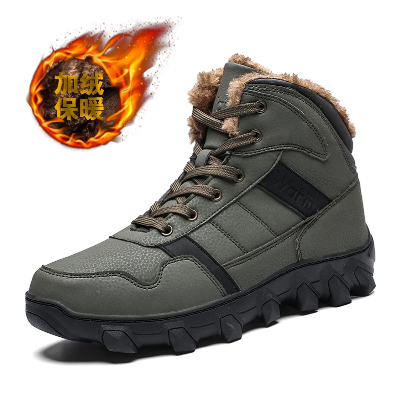 

New Men Tactical Boots Military Army Green Brown Outdoor Boots for Male Anti-Slip Winter Men Boots with Fur Size 39-46 Men Shoes