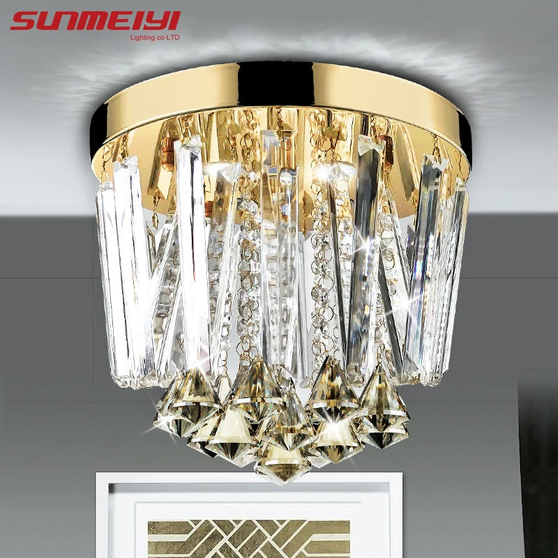 Buy 2018 Modern Round LED Crystal Ceiling Lights aisle