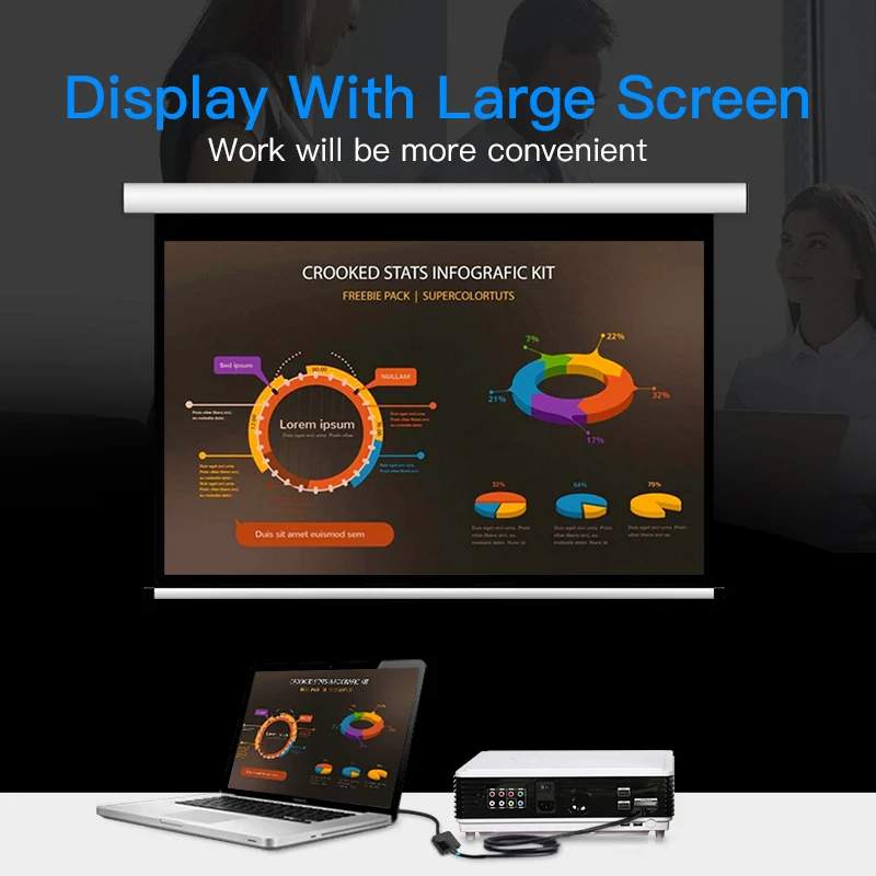 Переходник Vention Displayport в HDMI переходник DP папа мама для проектора ТВ 1080P|Кабели VGA| |