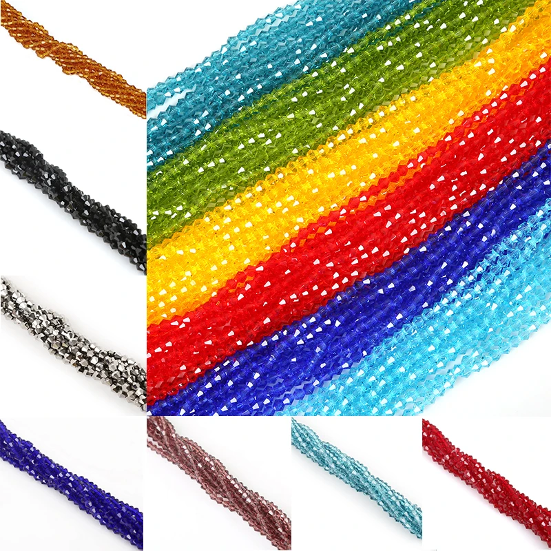 

Wholesale 3MM 140Pcs Multicolor Faceted Glass Spacer Beads For Necklace Bracelet DIY Jewelry Findings Making