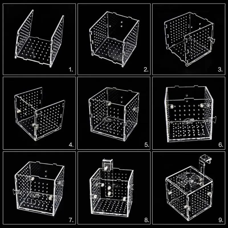 Акриловая изолирующая коробка для разведения рыб в аквариуме с присоской для детских инкубаторов