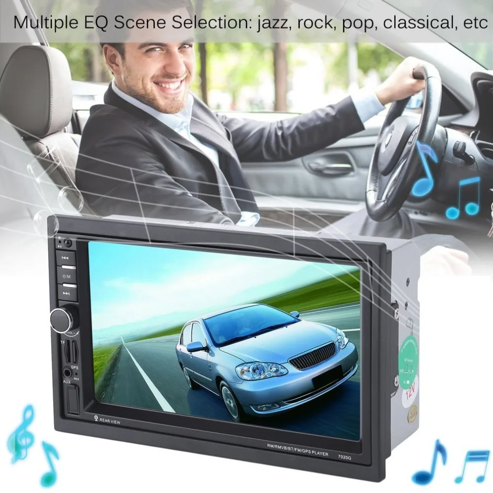 

7020G Car Bluetooth Audio Stereo MP5 Player with Rearview Camera 7 inch Touch Screen GPS Navigation FM Function